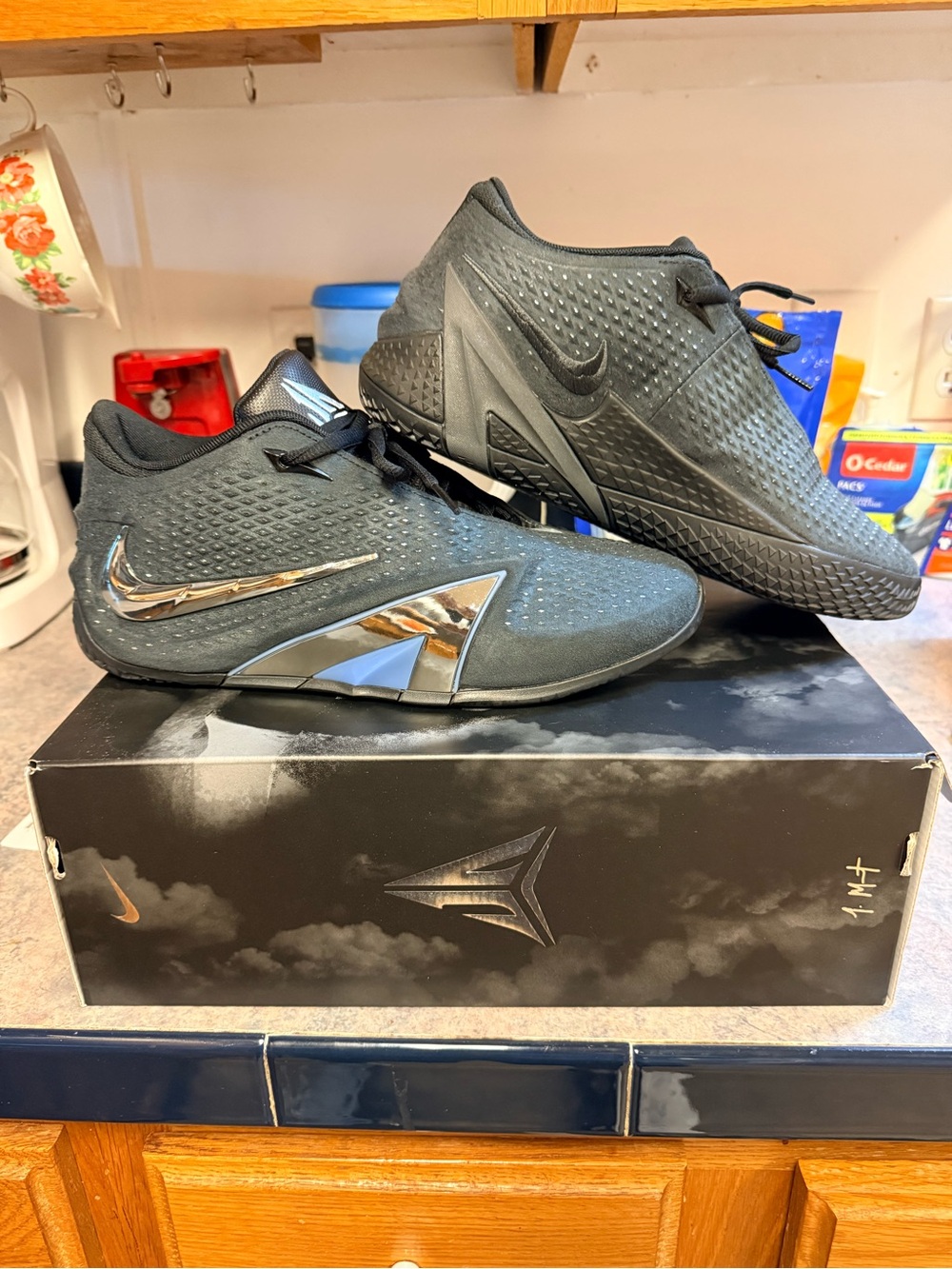 Nike Black Low-Top Performance Basketball Sneakers with Metallic Accents